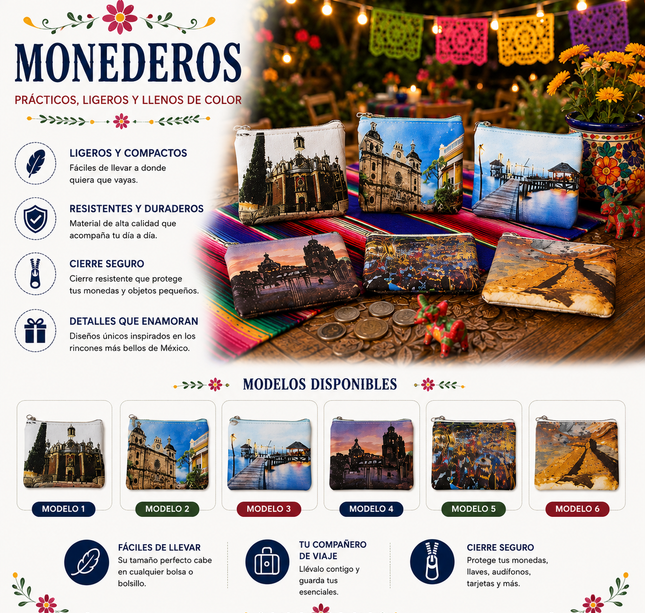 12 Monederos Viva México $10 c/u