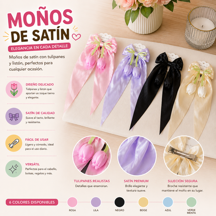 Exclusivo Tienda en linea 💥💎12 Moños Tulipanes Coquette $18.5 c/u