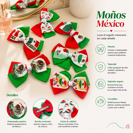 12 Moños Dobles Mexico $4.75 c/u