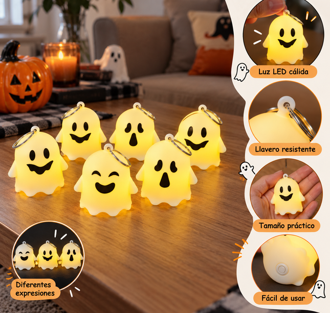 12 Fantasmitas Halloween con Luces $12.5 c/u