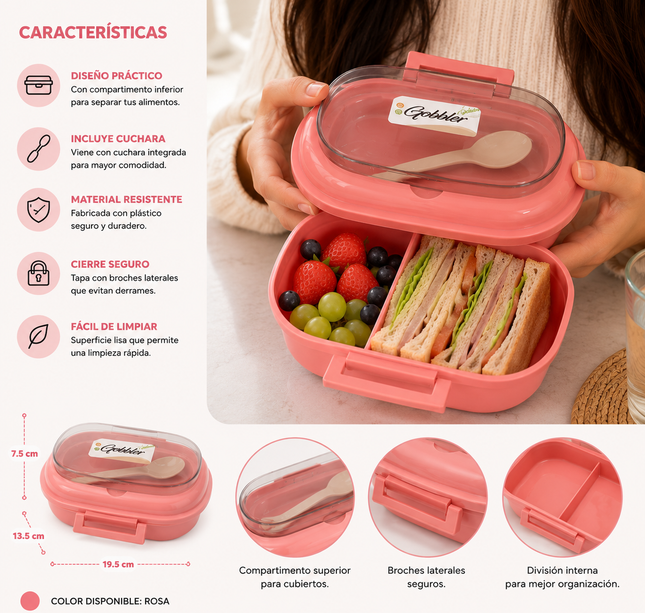 Exclusivo Tienda en linea 💥💎Lonchera con División y Compartimento para Cuchara