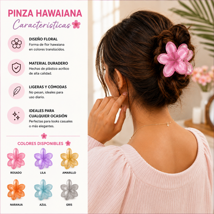 12 Pinzas Hawainas Puntos Colores Pastel $10 c/u