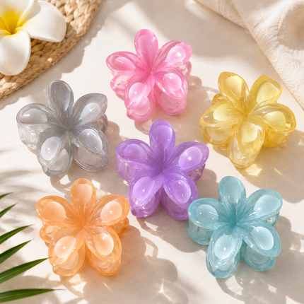 12 Pinzas Hawainas Puntos Colores Pastel $10 c/u