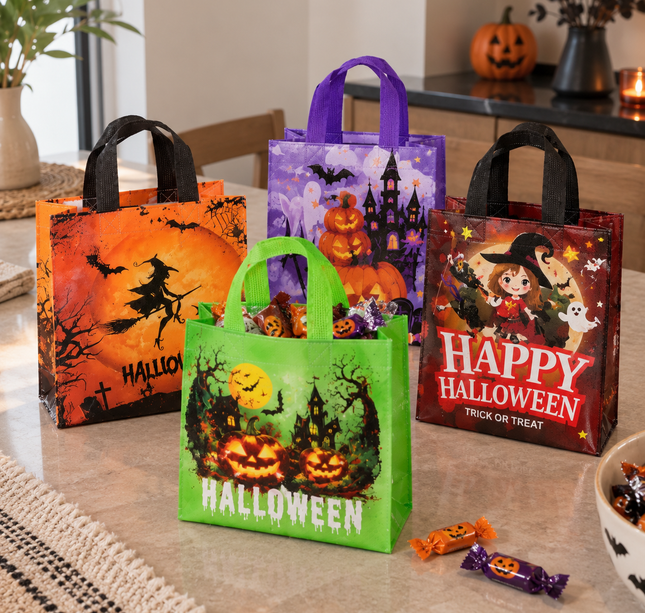 12 Bolsas Halloween Plastificadas $6.9 c/u