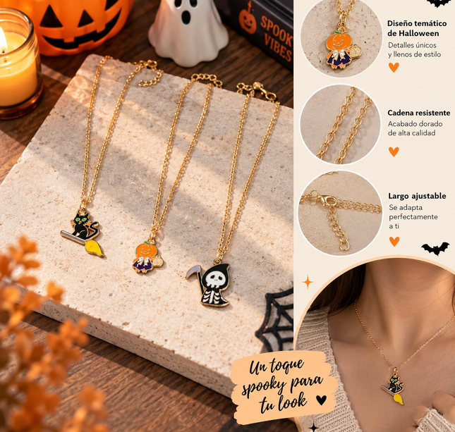 12 Collar Halloween con Dijes Hermosos $7 c/u