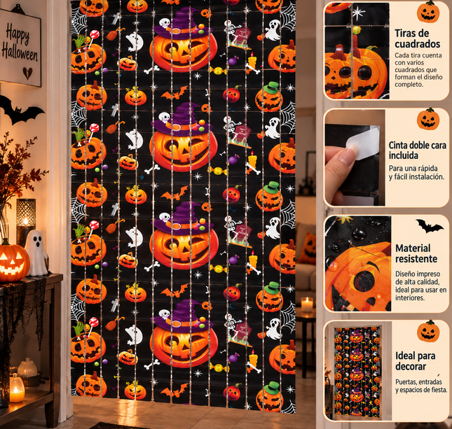 12 Cortinas Halloween para Fiestas $15.5 c/u