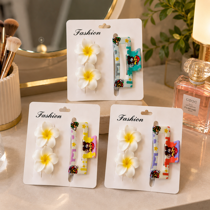 Exclusivo Tienda en linea 💥💎6 Sets de Accesorios, 2 Pasadores Flores y Pinza $22.5 c/u
