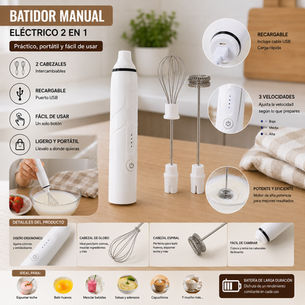 Exclusivo Tienda en linea 💥💎Batidor Manual de Dos Cabezales