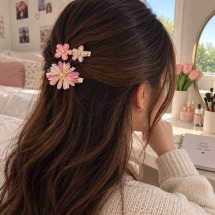 12 Sets Flores para Cabello, Pasador y Dúos Pincitas $10.5 c/u