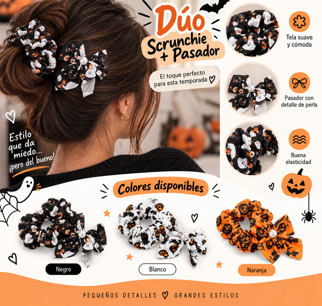 12 Sets de Moño con Pasador Halloween Hermoso $10 c/u