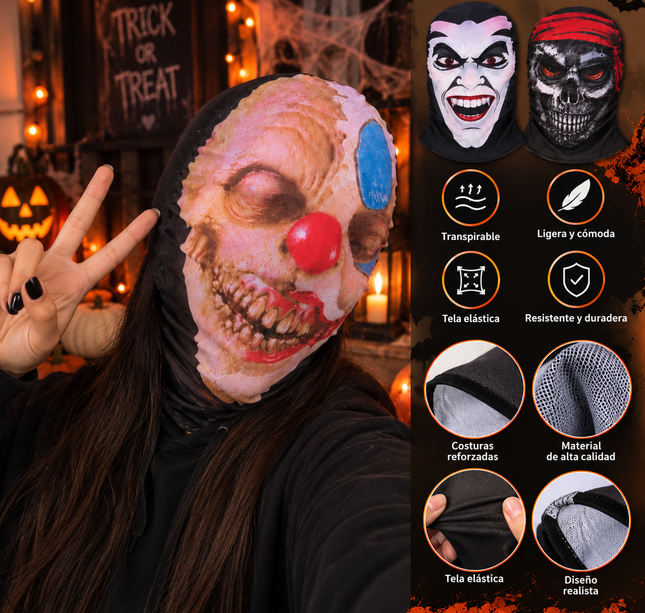 6 Mascara Halloween para Disfraz $20 c/u