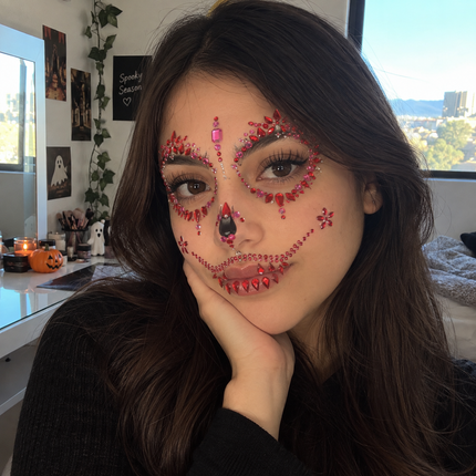 12 Sets Pedreria para Rostro Halloween Disfraz $10.5 c/u