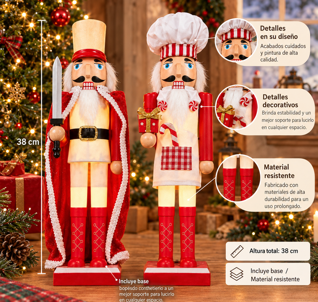 Exclusivo Tienda en linea 💥💎 Cascanueces Navideño 2 Modelos Diferentes 38 CM $700.80 C/U