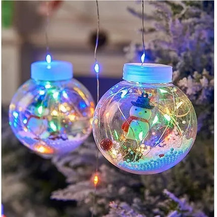 Luces Led Navideñas con esfera y muñecos