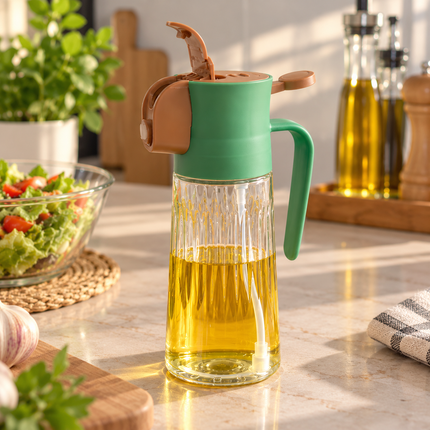 Dispensador de Aceite Cristal, 2 en 1