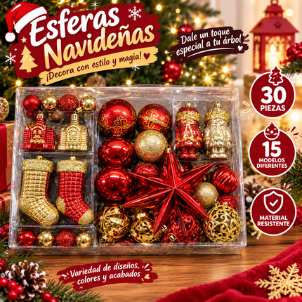 SET DE DECORACIÓN PARA DECORAR ARBOL NAVIDEÑO $869.00 C/U
