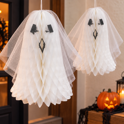 Fantasma Decorativo de Papel con Velo