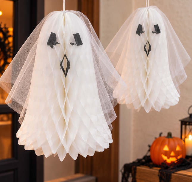 Fantasma Decorativo de Papel con Velo