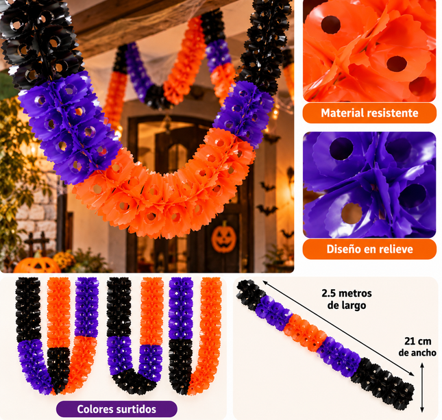 Gusano Decorativo de Plástico 2.5 Metros "Día de Muertos"