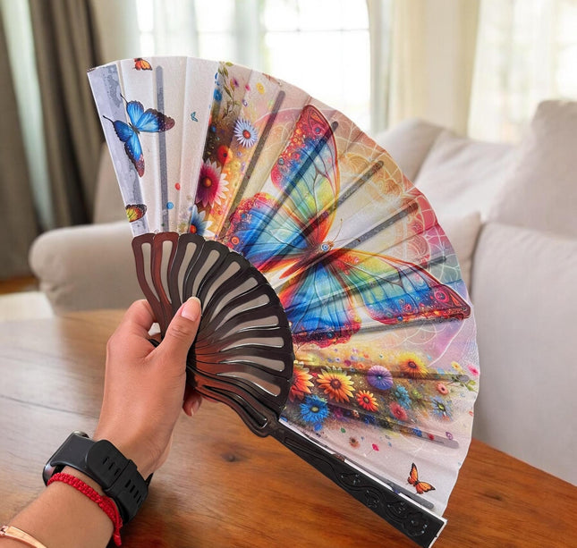 12 Abanicos Negros Decorados $12.5 c/u