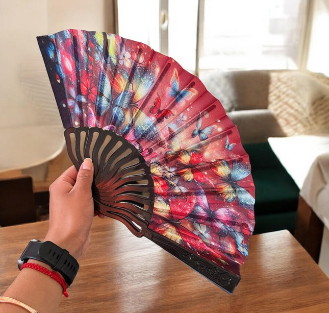 12 Abanicos Negros Decorados $12.5 c/u