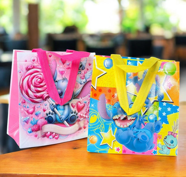 12 Bolsas Reutilizables Stitch $6.8 c/u