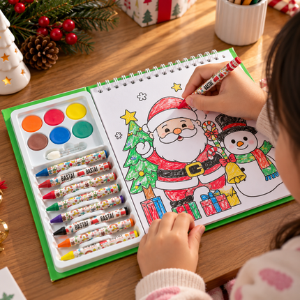 3 Libreta Navidad con Acuarelas y Crayolas $50 c/u