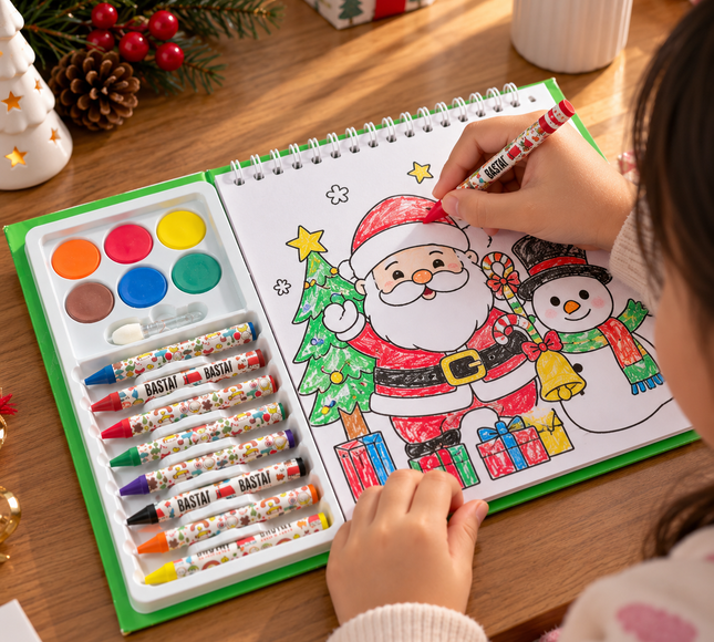 3 Libreta Navidad con Acuarelas y Crayolas $50 c/u