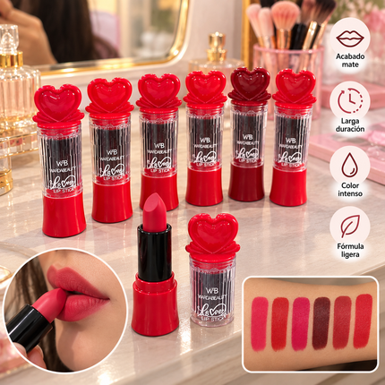 Exclusivo Tienda en linea 💥💎6 Labial en Barra Mate "LOVE" $16 c/u