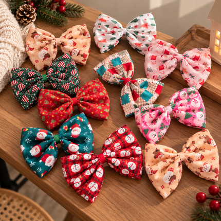 12 Moños de Navidad con Estampados Hermosos $7 c/u