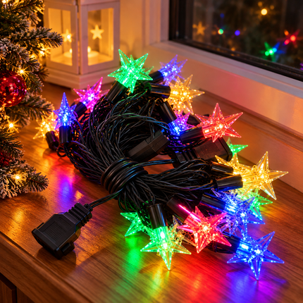 Serie de Luces LED Multicolores Estrellas 5 metros