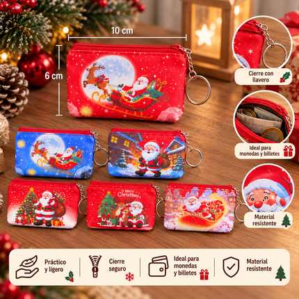 12 Monedero Navideño Hermoso $6.9 c/u