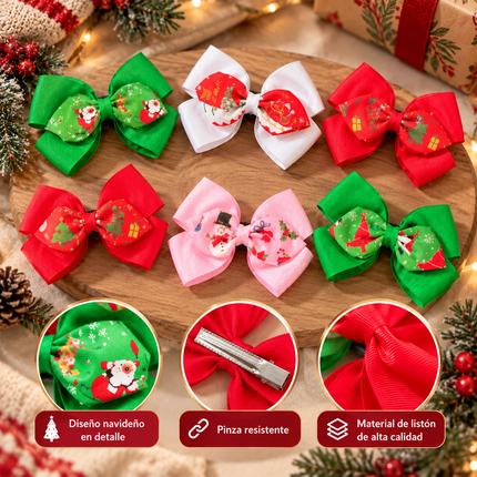 12 Moños Navideños Dobles Hermoso $5.9 c/u