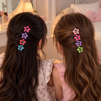12 Sets de 4 Cuquitas Estrella para Cabello colores pastel $6 c/u