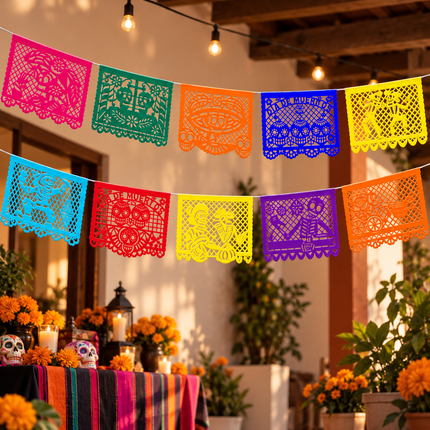 Enramada de Papel Picado Dia de muertos 5M
