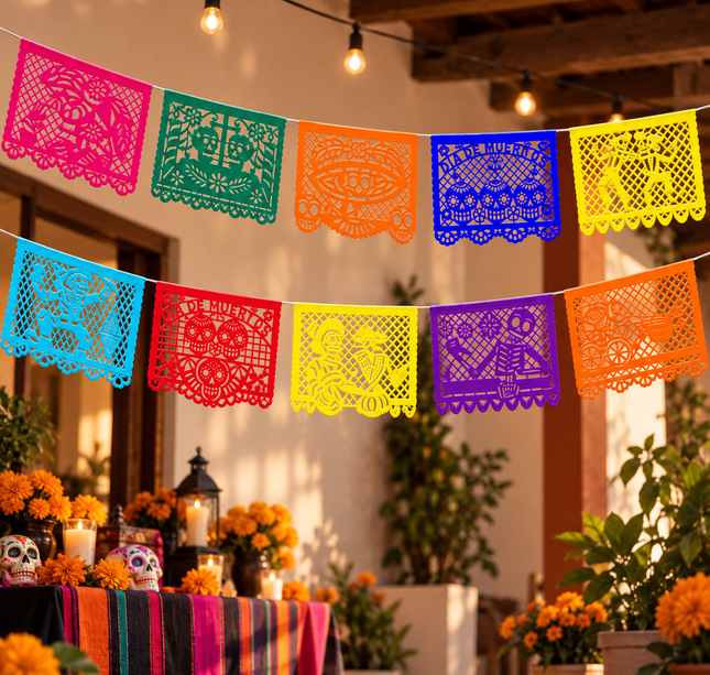 Enramada de Papel Picado Dia de muertos 5M