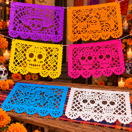 Papel Picado Día de Muertos Multicolor – 1,000 Piezas