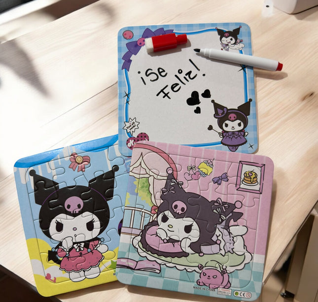 6 Rompecabezas Sanrio 2 en 1 con Pizarron y Plumón $18 c/u