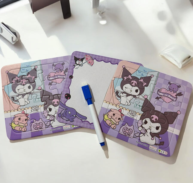 6 Rompecabezas Sanrio 2 en 1 con Pizarron y Plumón $18 c/u