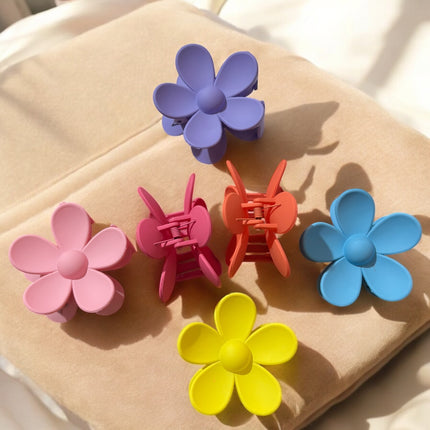 12 Pinzas Flor Matte para Cabello $8.25 c/u