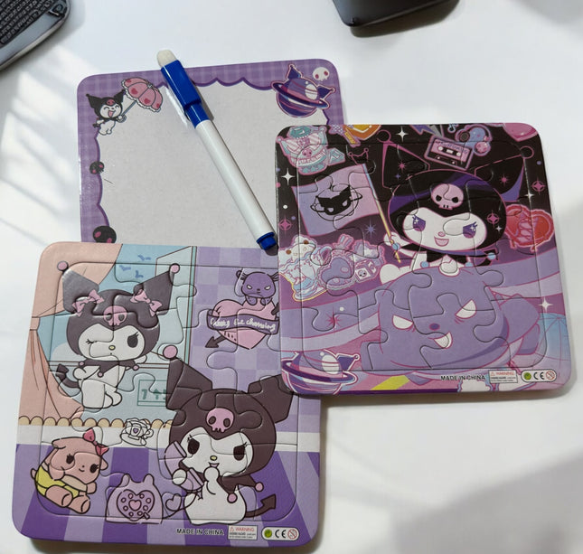 6 Rompecabezas Sanrio 2 en 1 con Pizarron y Plumón $18 c/u