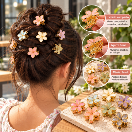 Exclusivo Tienda en linea 💥💎12 Mini Pinzas Hawainas con Orilla Dorada $5.5 c/u