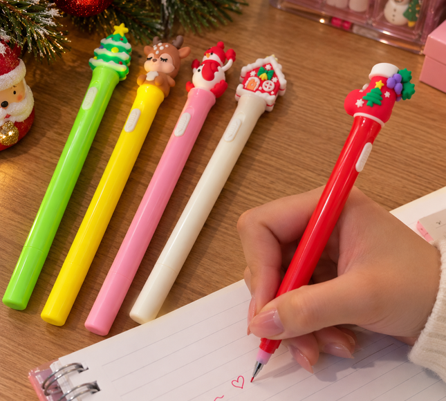 12 Lapiceros tinta de Gel con Luz de Navidad $7.5 c/u