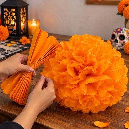 Flor de Papel para Altar y Decoración Mexicana – 22.5 cm Día de Muertos