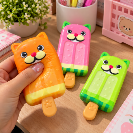 6 Squishies de Paletitas Gatitos en Diferentes Colores $30 c/u