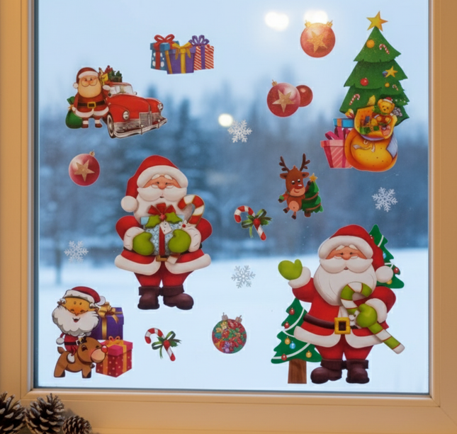 10 Planillas Calcomania 3D Stickers de Santa Claus  $21.6 c/u