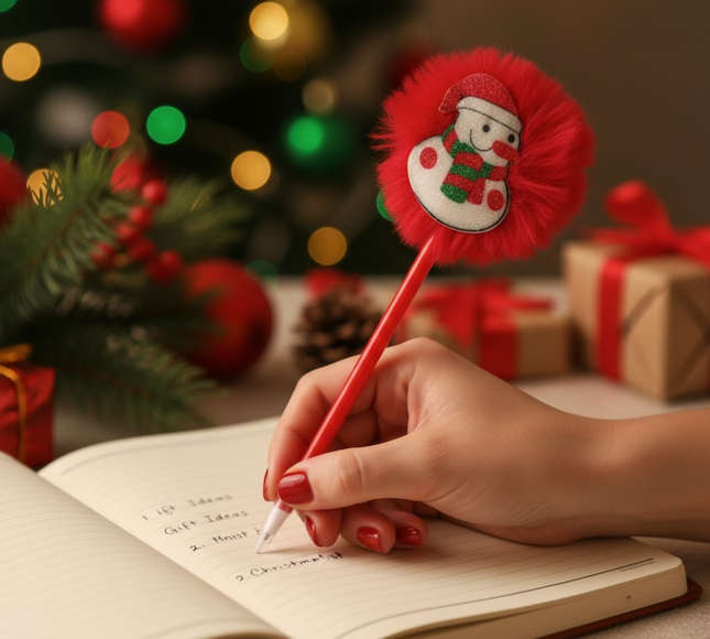 12 Plumas Pom Pom alegria Navideña $5.5 c/u