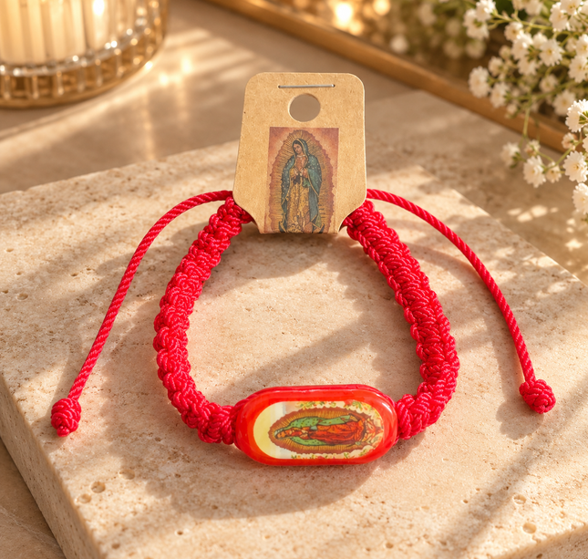 6 Pulsera Roja de la Virgencita con Medalla $18 c/u