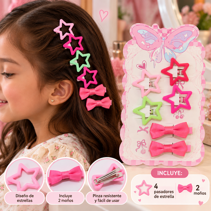 12 Sets de Estrellas Cuquitas y Moñitos $6.5 c/u