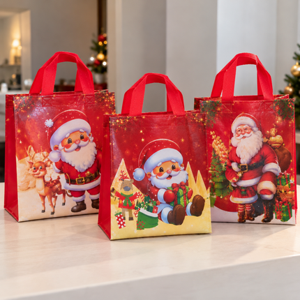 12 Bolsas Navideñas Plastificadas $5.9 c/u